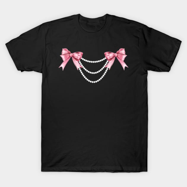 Coquette Aesthetic Pink Bows and Pearls Y2k Girly